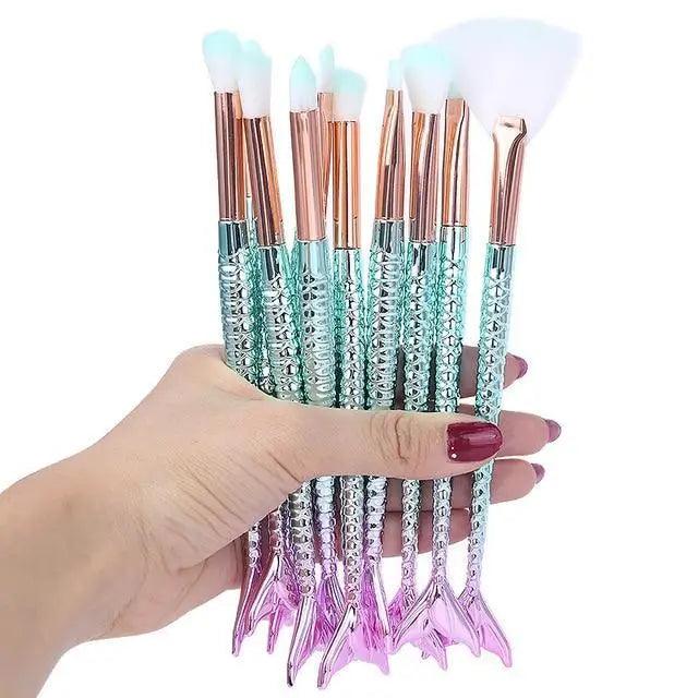 11-Piece Mermaid Makeup Brush Set