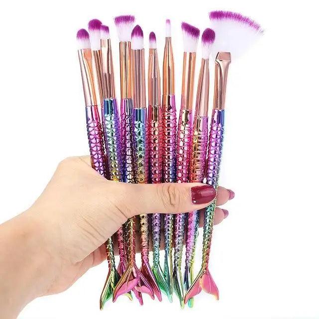 11-Piece Mermaid Makeup Brush Set