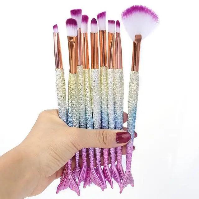 11-Piece Mermaid Makeup Brush Set