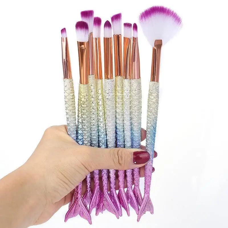 11-Piece Mermaid Makeup Brush Set