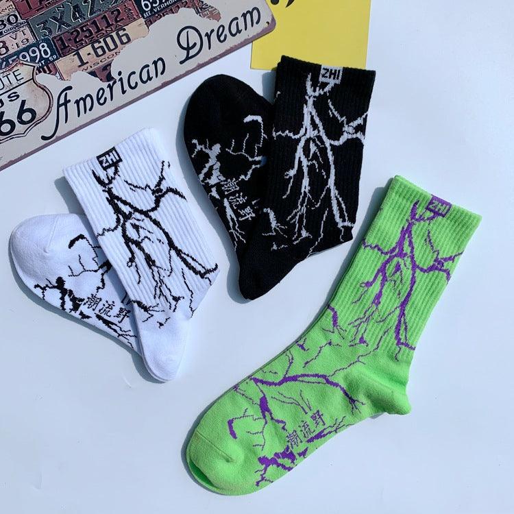 Lightning Bolt Street Crew Socks