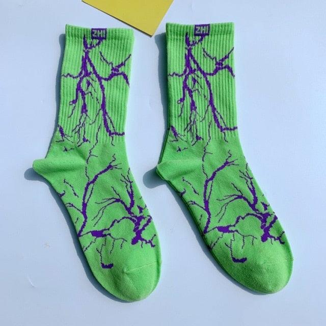 Lightning Bolt Street Crew Socks