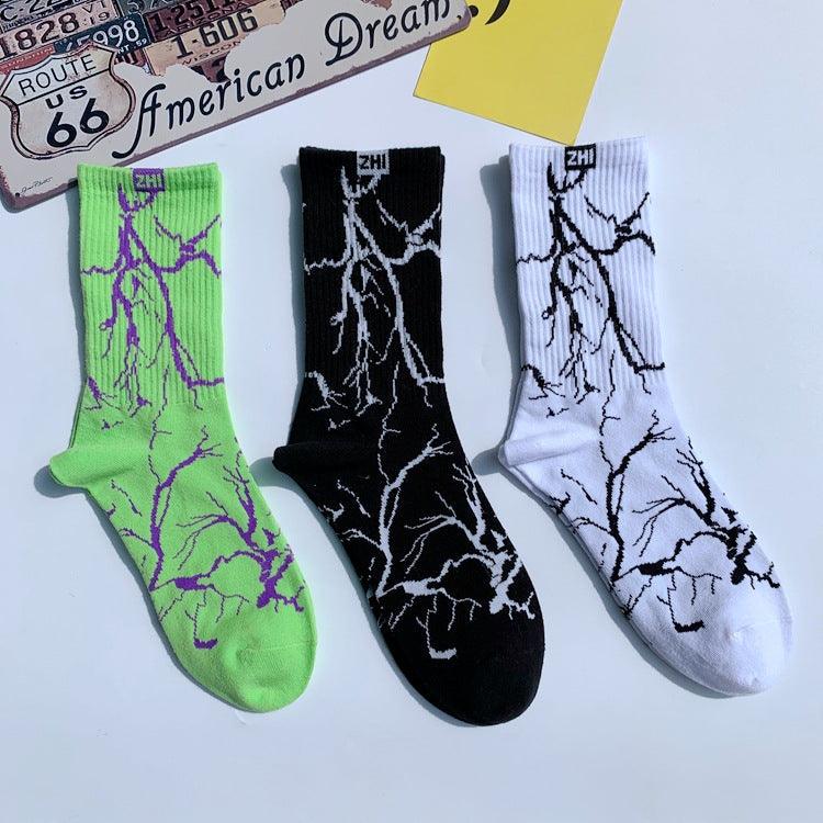 Lightning Bolt Street Crew Socks