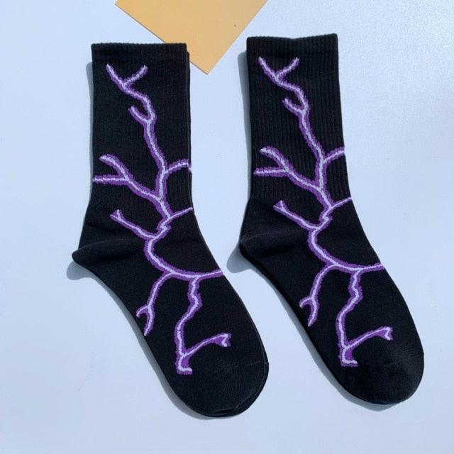 Lightning Bolt Street Crew Socks