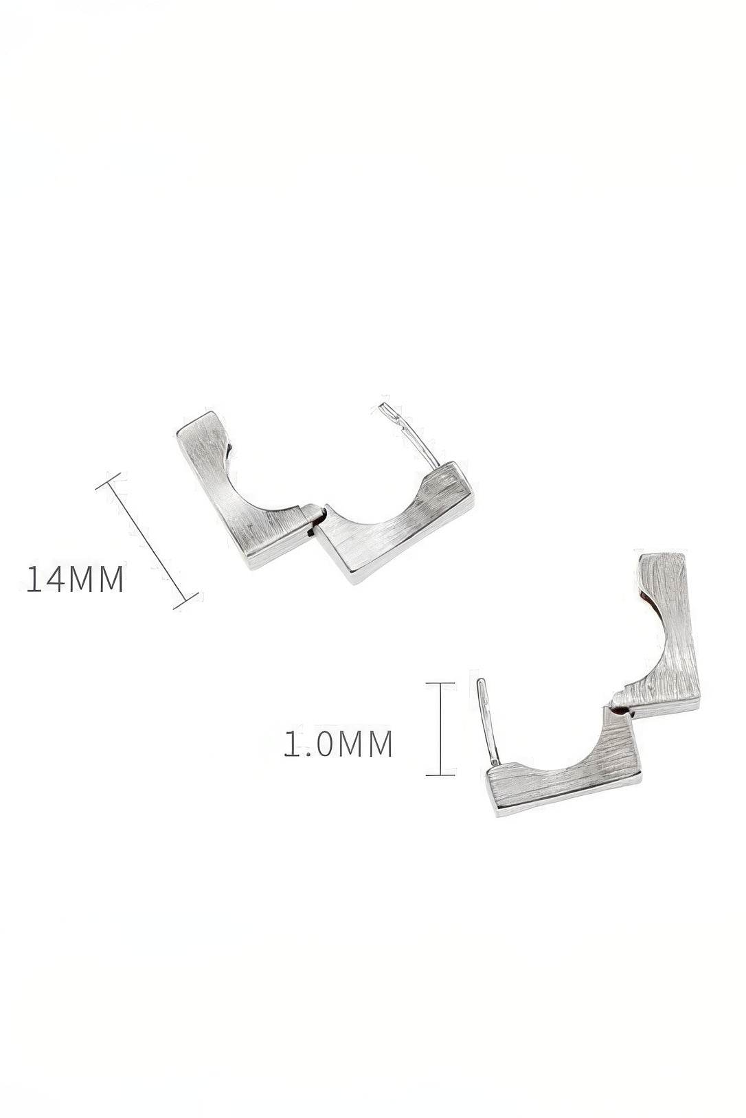 Men's Square Sterling Silver Earrings - Trendy Minimalist Design