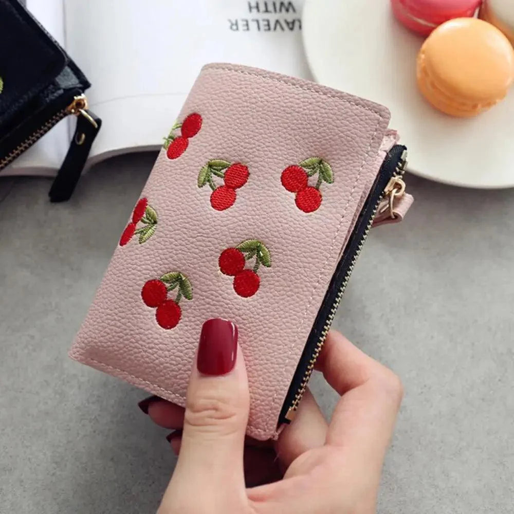 Cherry PU Mini Wallet