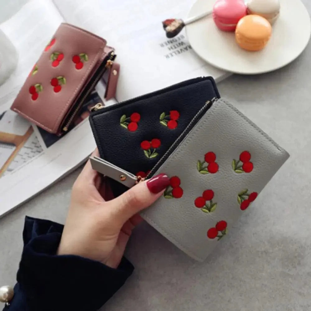 Cherry PU Mini Wallet
