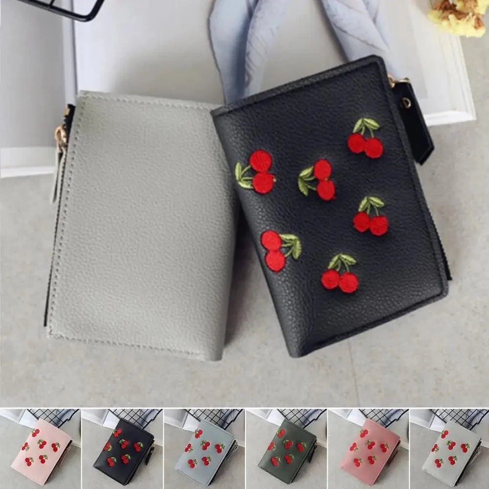 Cherry PU Mini Wallet