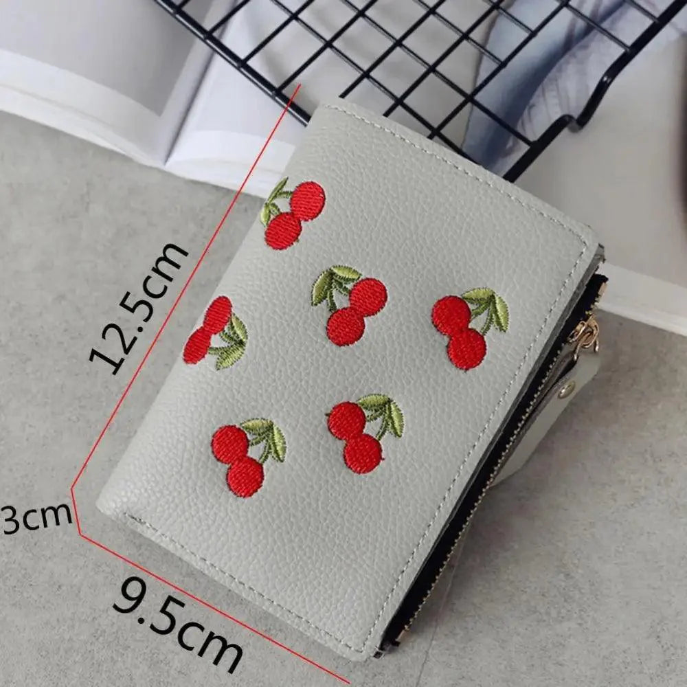 Cherry PU Mini Wallet