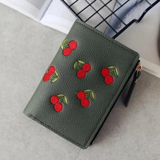 Cherry PU Mini Wallet
