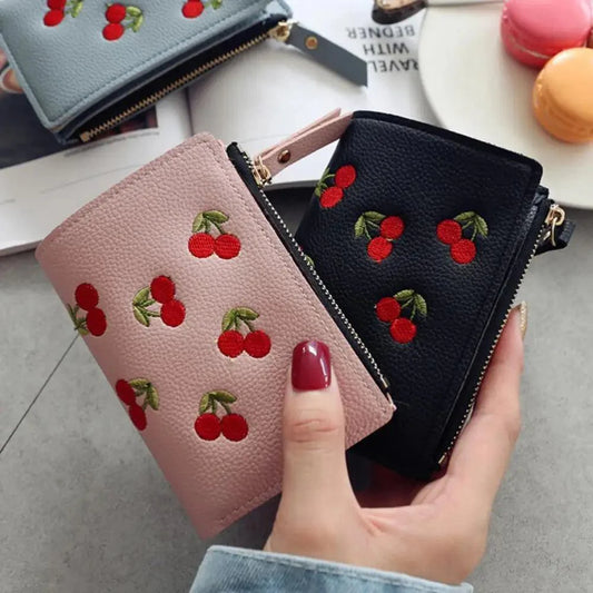 Cherry PU Mini Wallet