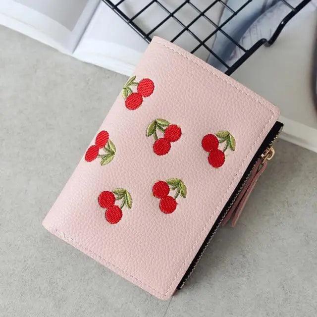 Cherry PU Mini Wallet
