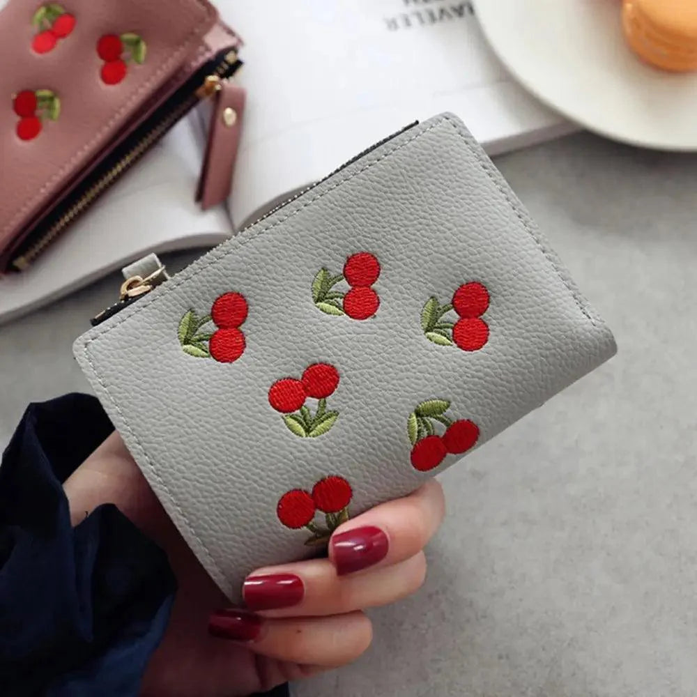 Cherry PU Mini Wallet