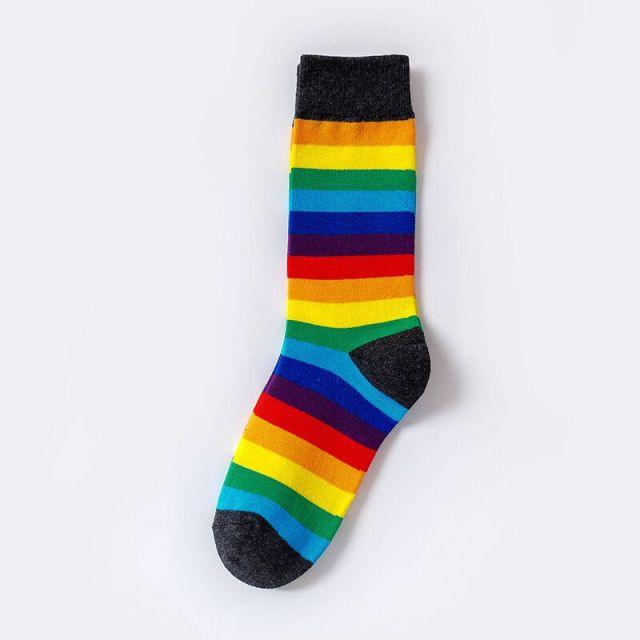 Rainbow Stripe Crew Socks