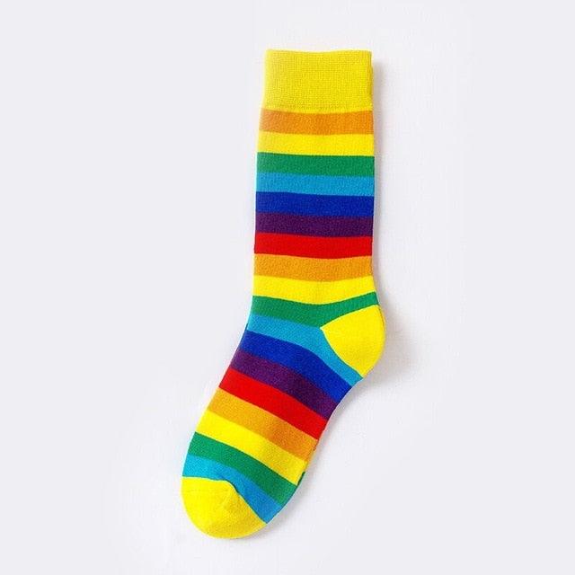 Rainbow Stripe Crew Socks