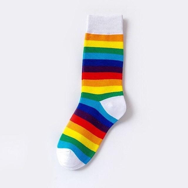 Rainbow Stripe Crew Socks