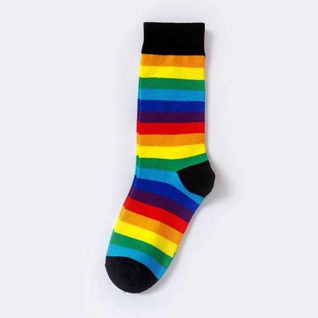 Rainbow Stripe Crew Socks