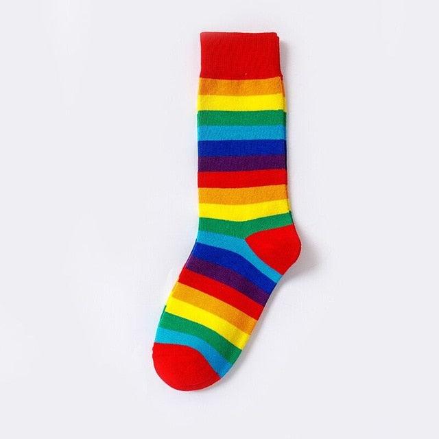 Rainbow Stripe Crew Socks