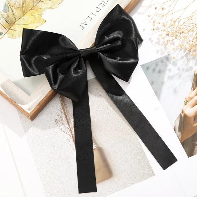 Pearl Chain Bow Barrettes