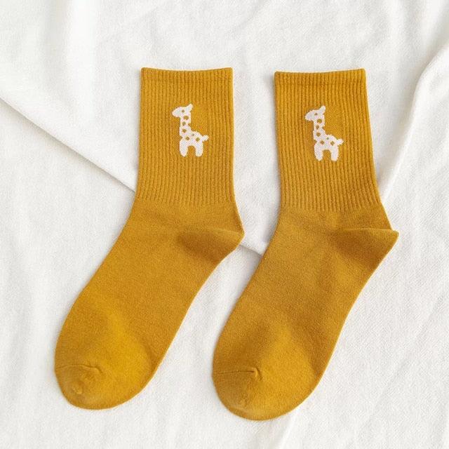 Kawaii Icon Embroidery Crew Socks