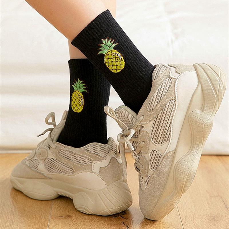 Kawaii Icon Embroidery Crew Socks