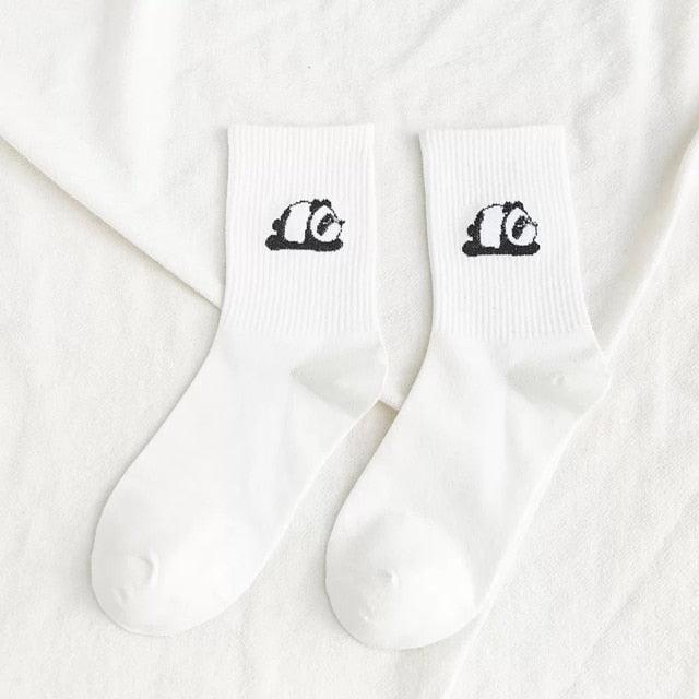 Kawaii Icon Embroidery Crew Socks