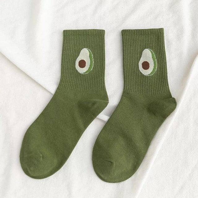 Kawaii Icon Embroidery Crew Socks