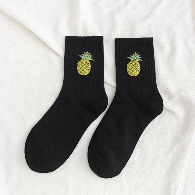 Kawaii Icon Embroidery Crew Socks