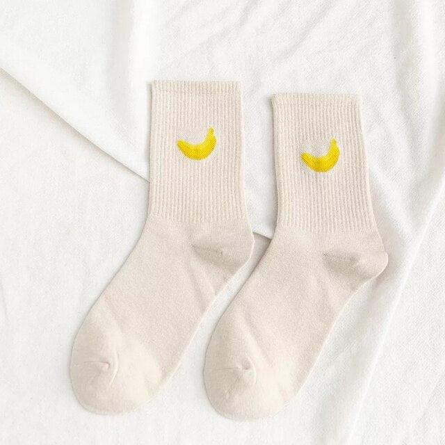 Kawaii Icon Embroidery Crew Socks
