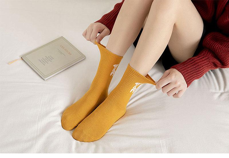 Kawaii Icon Embroidery Crew Socks