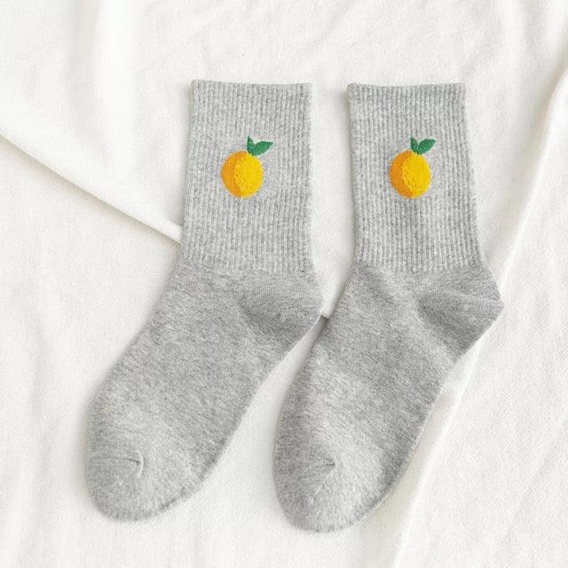 Kawaii Icon Embroidery Crew Socks