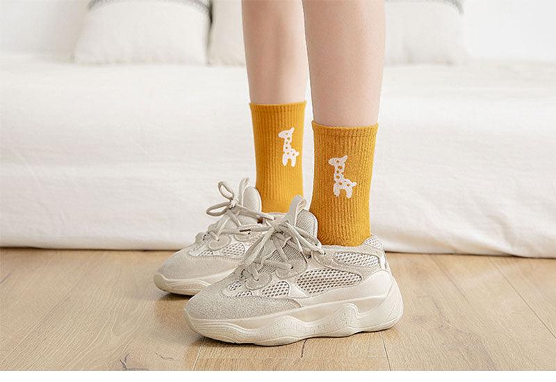 Kawaii Icon Embroidery Crew Socks