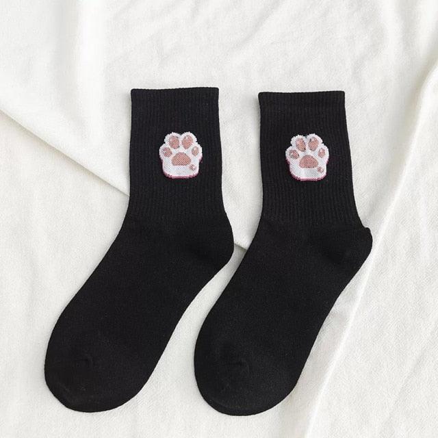 Kawaii Icon Embroidery Crew Socks