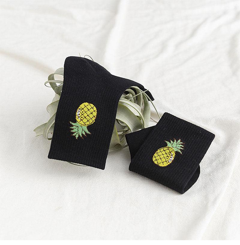 Kawaii Icon Embroidery Crew Socks