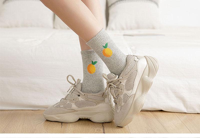 Kawaii Icon Embroidery Crew Socks