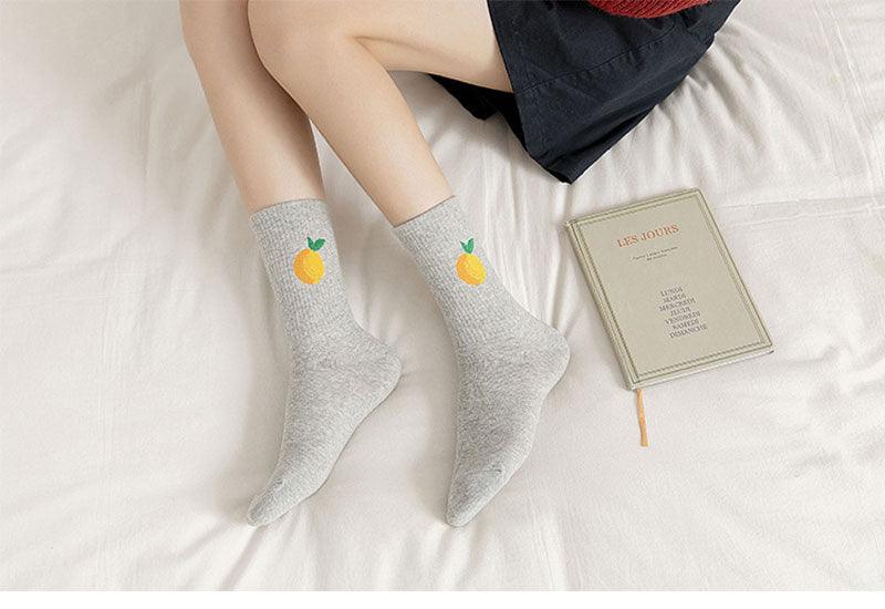 Kawaii Icon Embroidery Crew Socks
