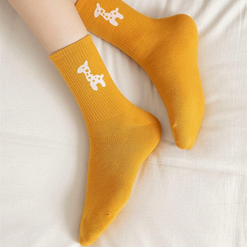 Kawaii Icon Embroidery Crew Socks