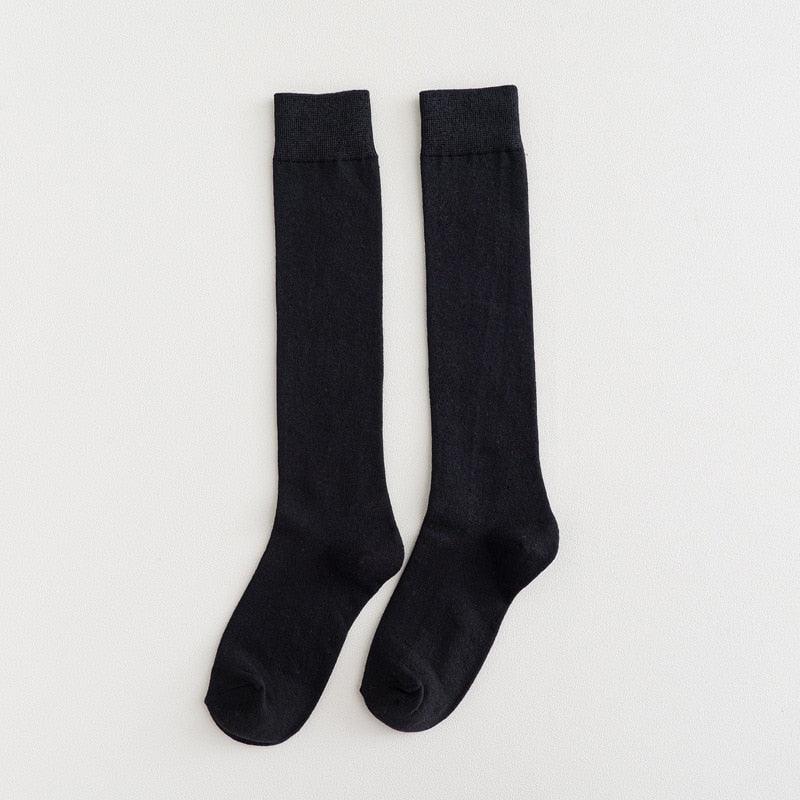 Solid Color Knee High Socks