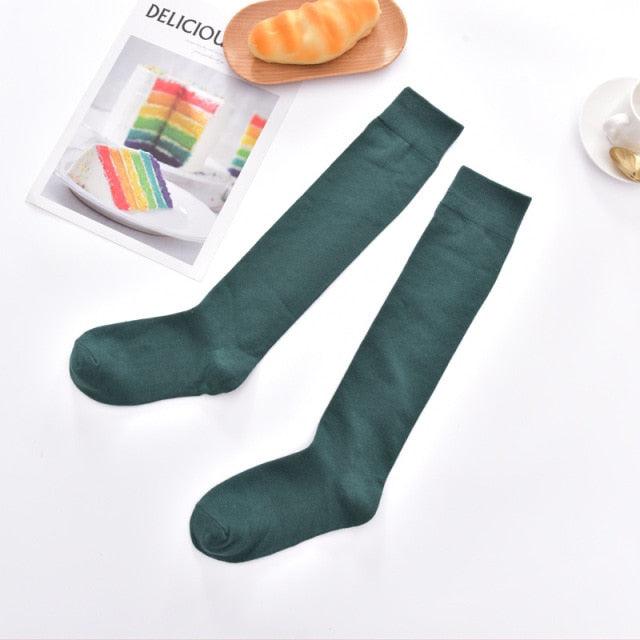 Solid Color Knee High Socks