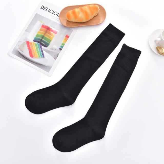 Solid Color Knee High Socks