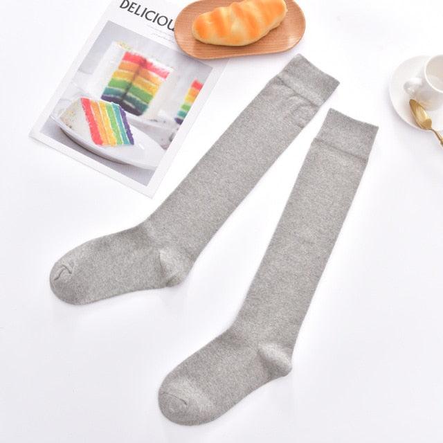 Solid Color Knee High Socks