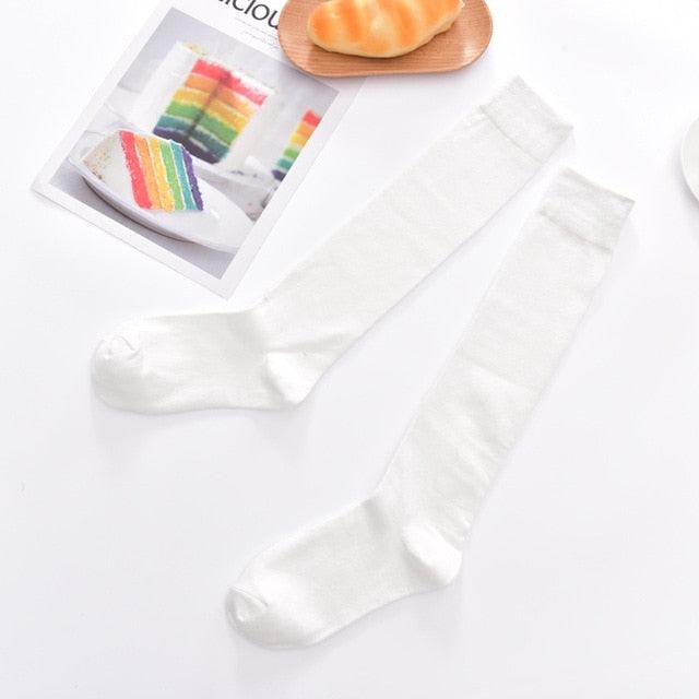 Solid Color Knee High Socks
