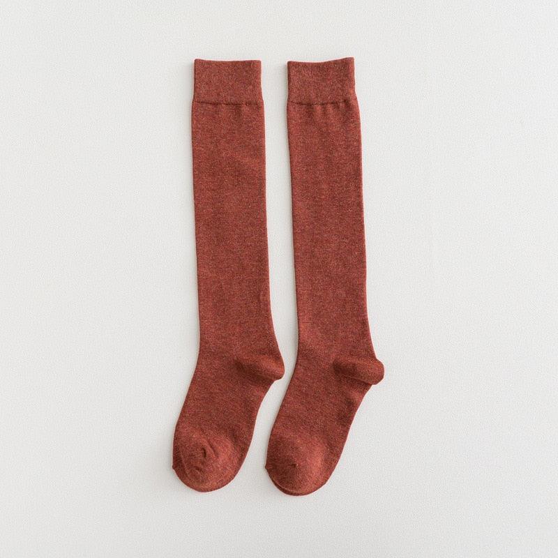 Solid Color Knee High Socks