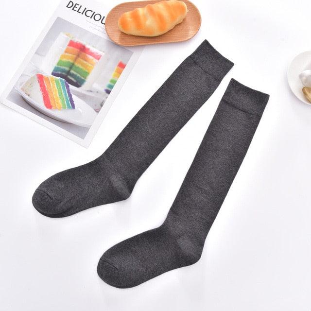 Solid Color Knee High Socks