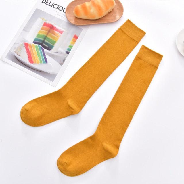 Solid Color Knee High Socks