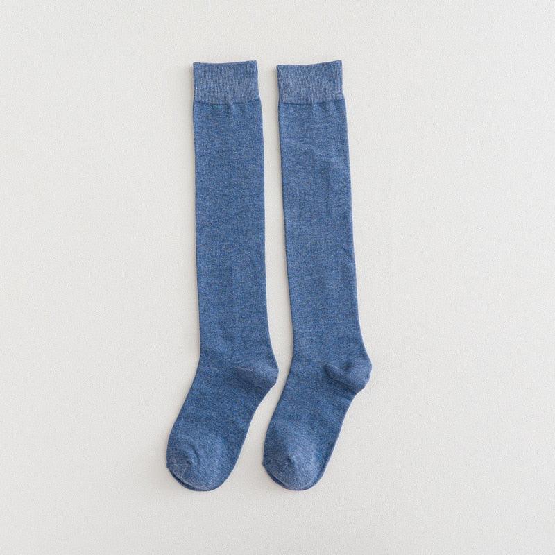 Solid Color Knee High Socks