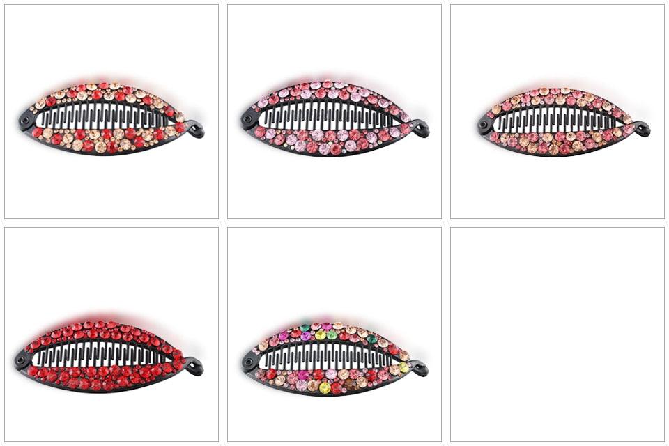 Rhinestone Banana Claw Clips
