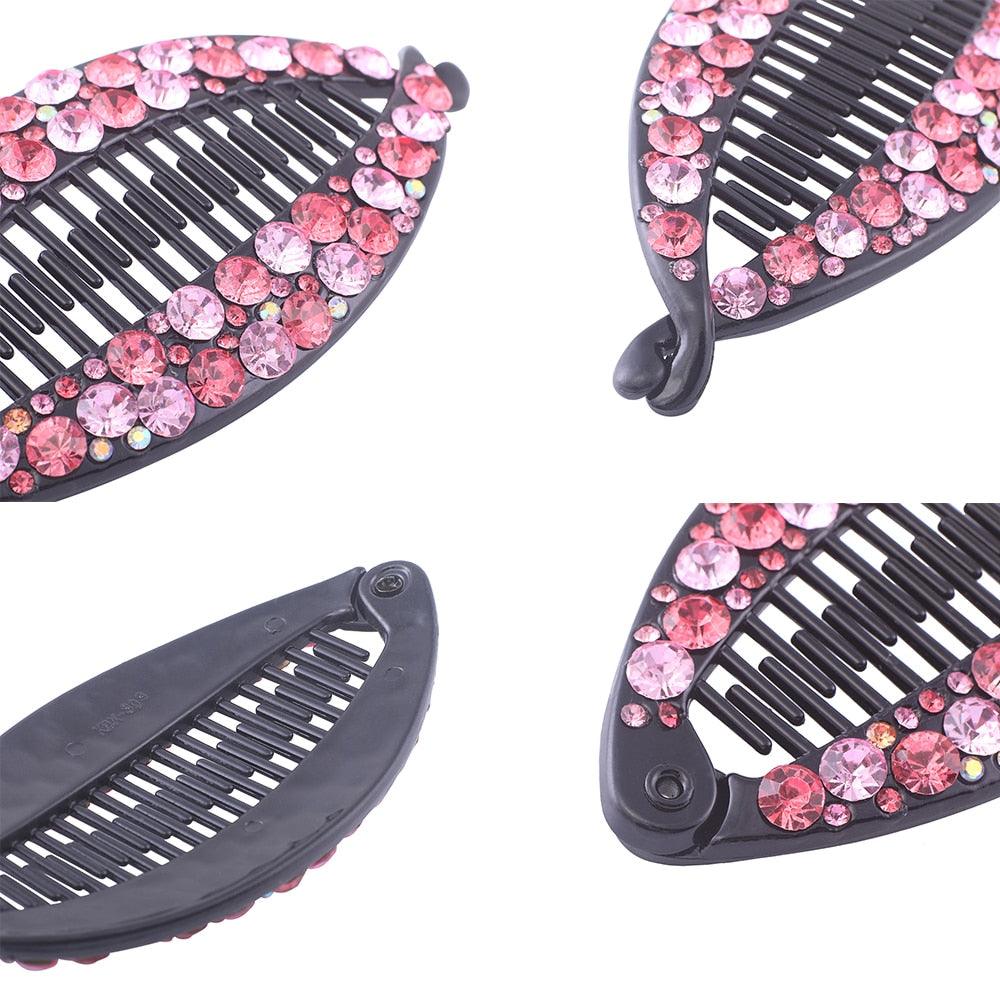 Rhinestone Banana Claw Clips