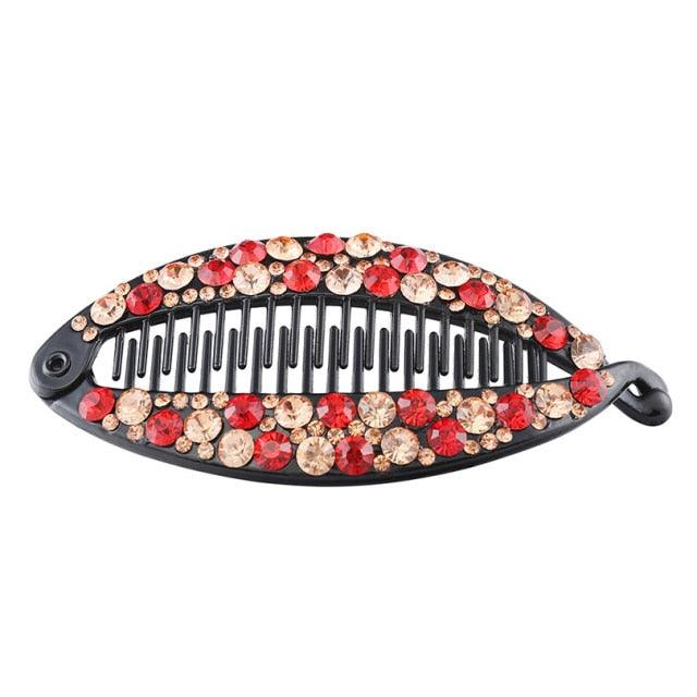 Rhinestone Banana Claw Clips