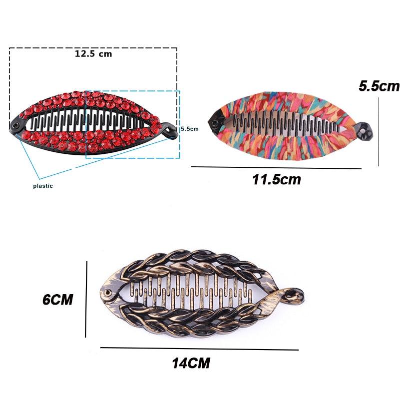 Rhinestone Banana Claw Clips